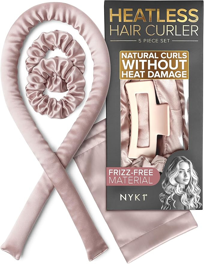 Heatless Curlers Set For Effortless Curls & Waves (5pc Set) NYK1 Satin Hair Curlers No Heat For O... | Amazon (UK)