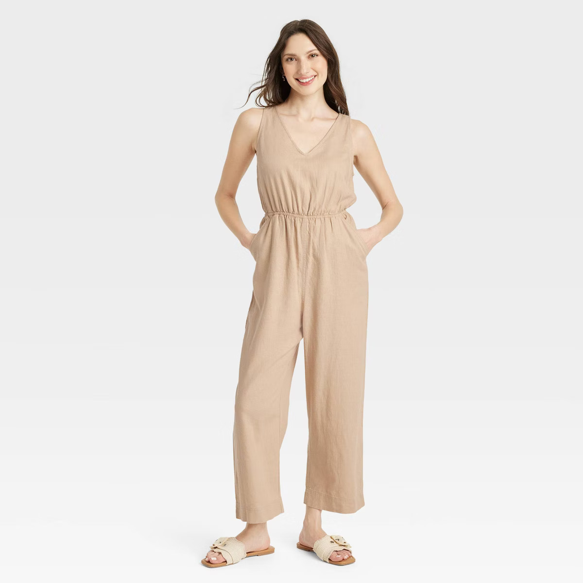 Women's Linen V-Neck Jumpsuit - Universal Thread™ | Target