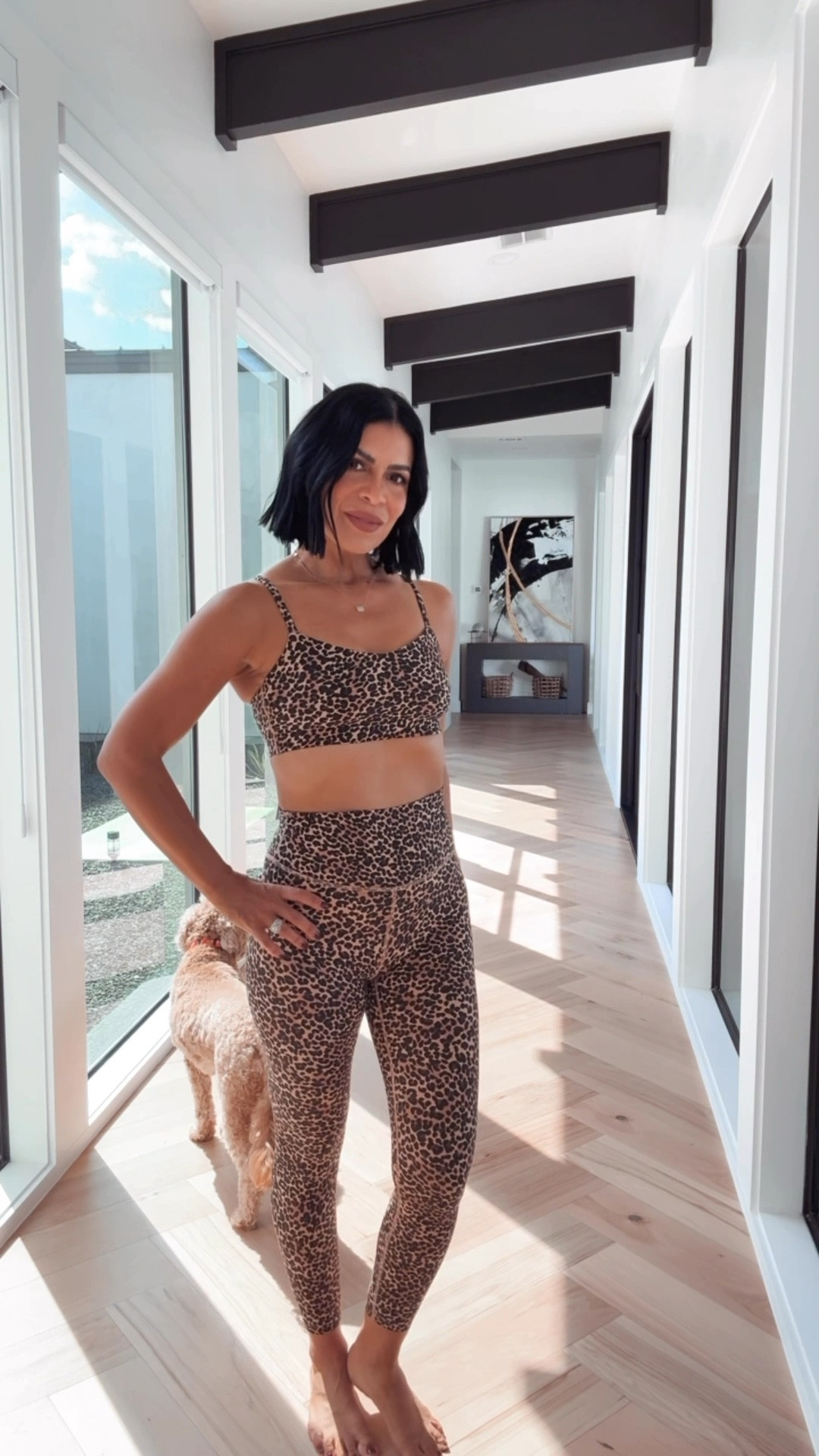 The only print your will ever see me wear!
I am forever a workout set girl…
Are you a set girl? 
I size down in these leggings for extra compression…

#LTKActive #LTKOver40 #LTKSaleAlert