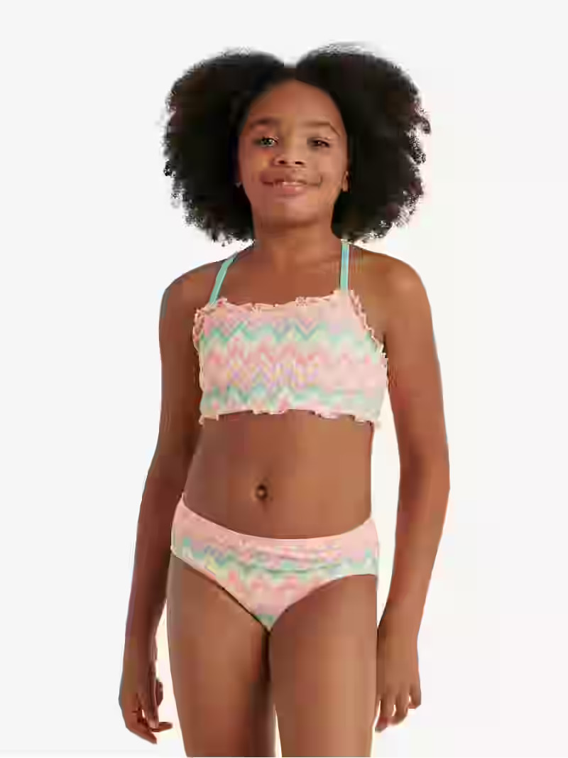 Justice Girls 2 piece Chevron Crochet Bikini Swimsuit, Sizes XS-XL - Walmart.com | Walmart (US)