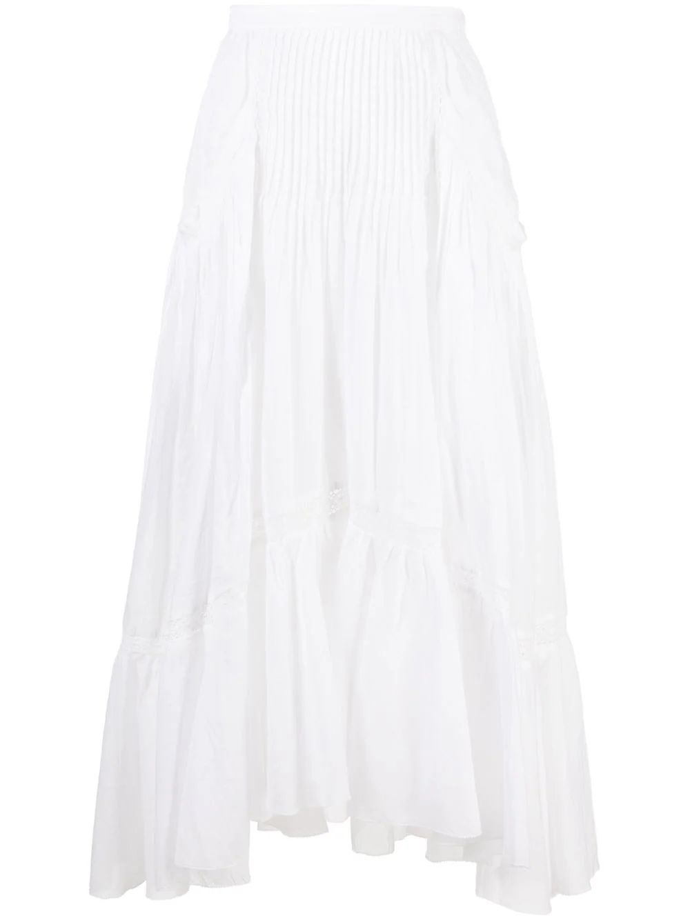 MARANT ÉTOILE Ruffled Cotton Midi Skirt - Farfetch | Farfetch Global