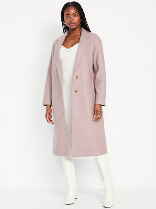 Soft-Brushed Long Overcoat for Women | Old Navy (US)