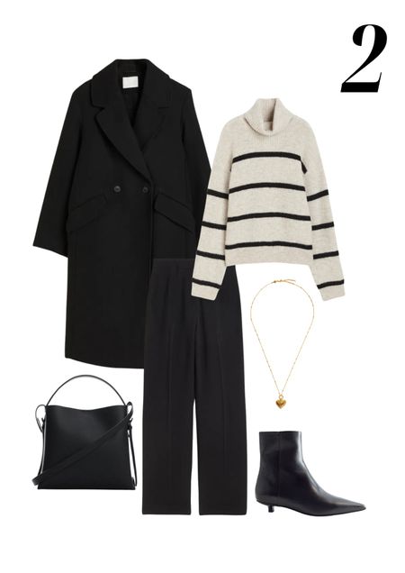 Style a striped jumper with tailored trousers, ankle boots with kitten heel, a tote shopper bag and wool coat for the perfect autumn/winter workwear look

#LTKstyletip #LTKworkwear