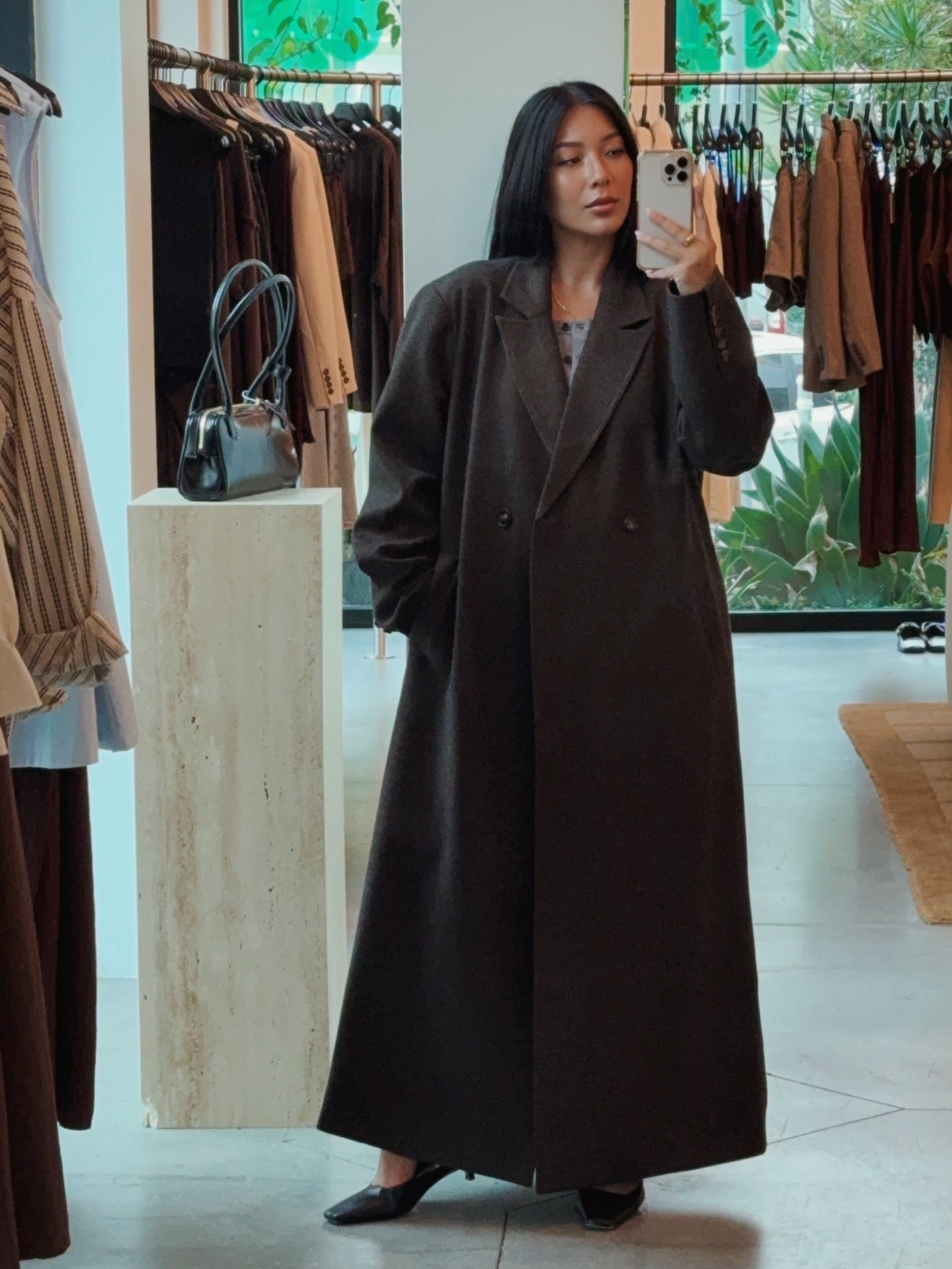 Found the most perfect long coat in this cozy chocolate color at a reasonable price! I'm 5'4" and wearing size Small! 

#LTKStyleTip #LTKPetite #LTKootd