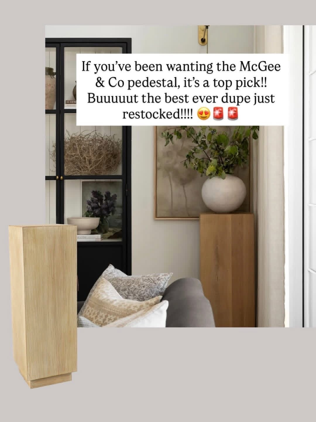 The best McGee & Co pedestal just restocked in the 30” size!!!