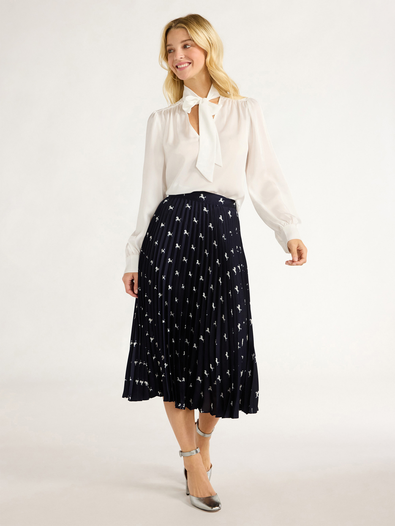 Free Assembly Women's Long Sleeve Tie Bow Dress - Walmart.com | Walmart (US)