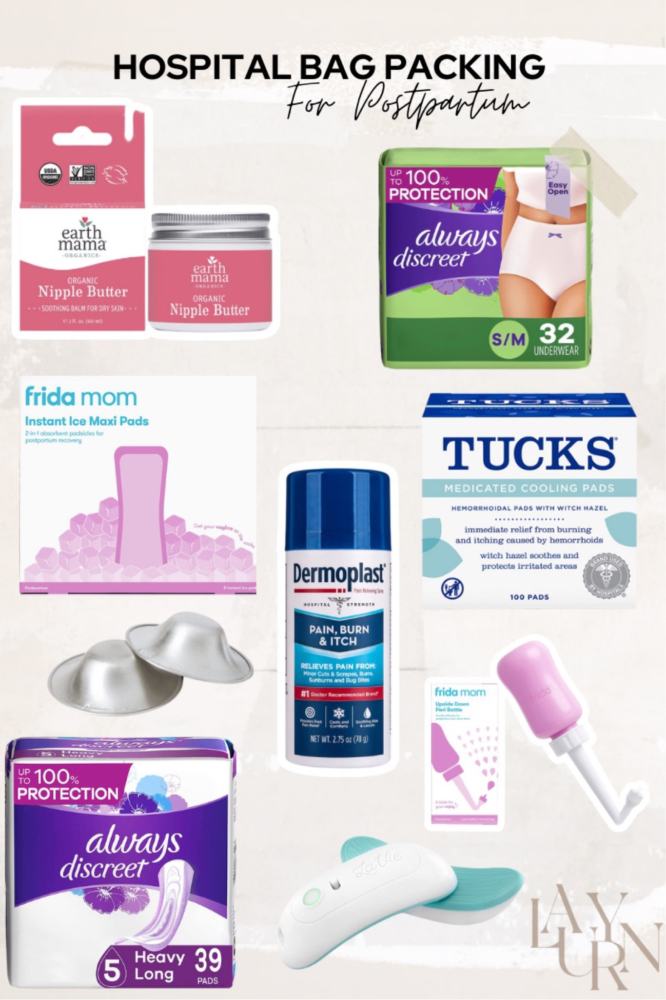 Labor and delivery: postpartum care // frida, silverettes, medicated wipes, etc 