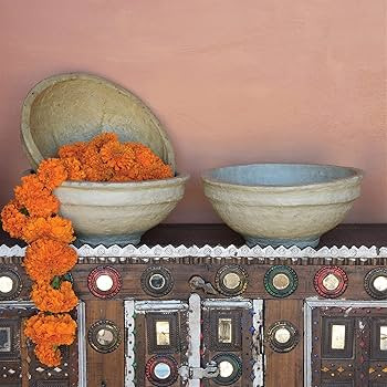 HomArt Large Paper Mache Decorative Bowl, 12-inch Diameter, Natural | Amazon (US)