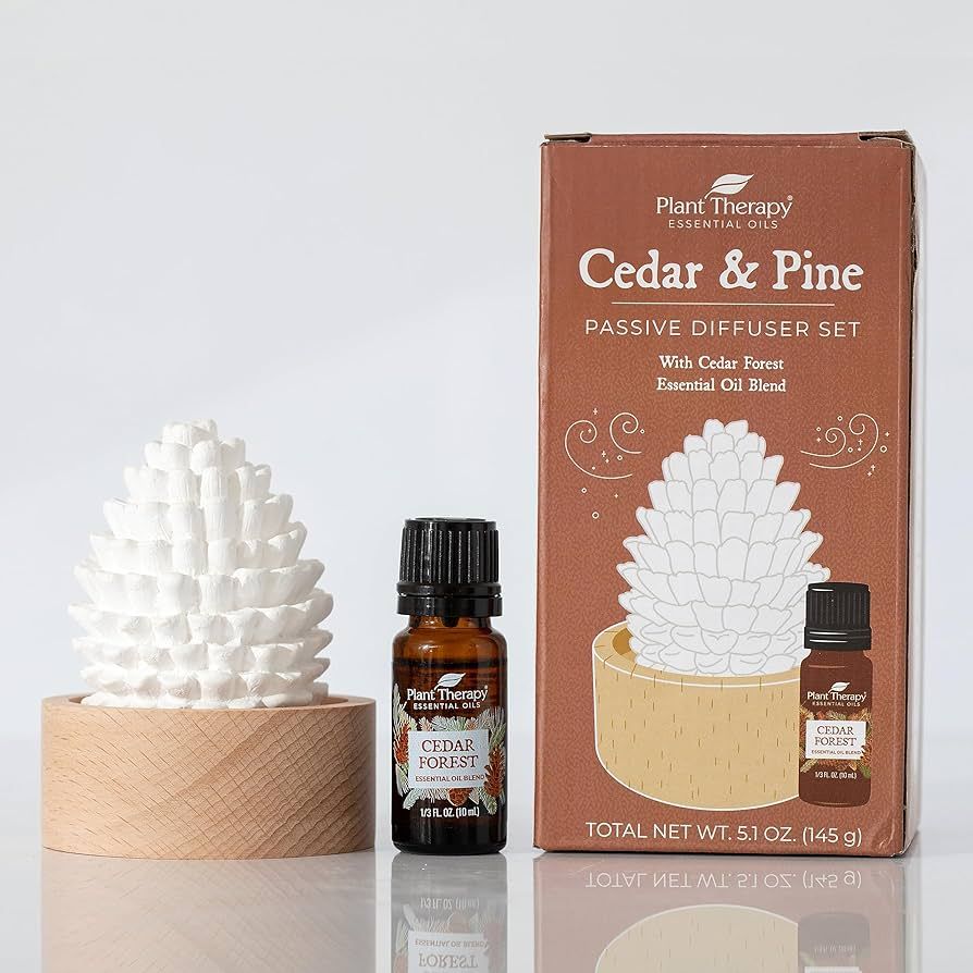 Cedar & Pine Passive Aromatherapy Diffuser Set with Cedar Forest Essential Oil Blend 10 mL (1/3 o... | Amazon (US)