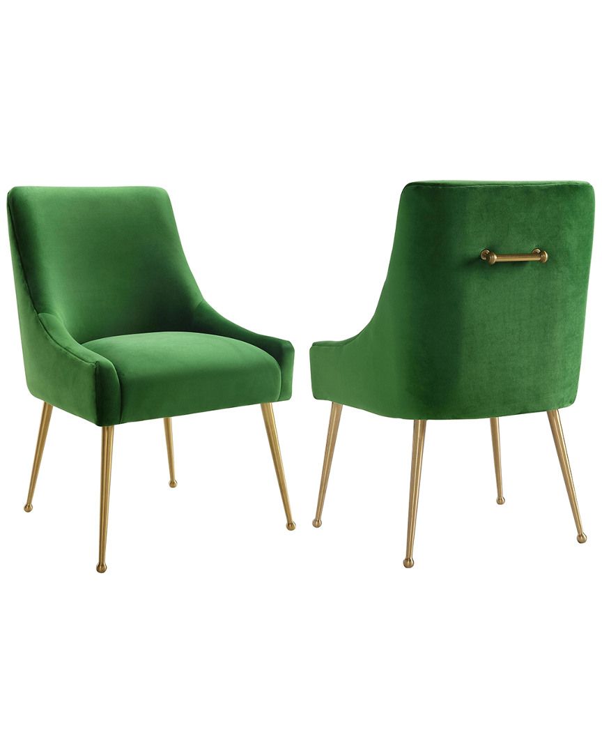 TOV Beatrix Green Velvet Side Chair | Gilt