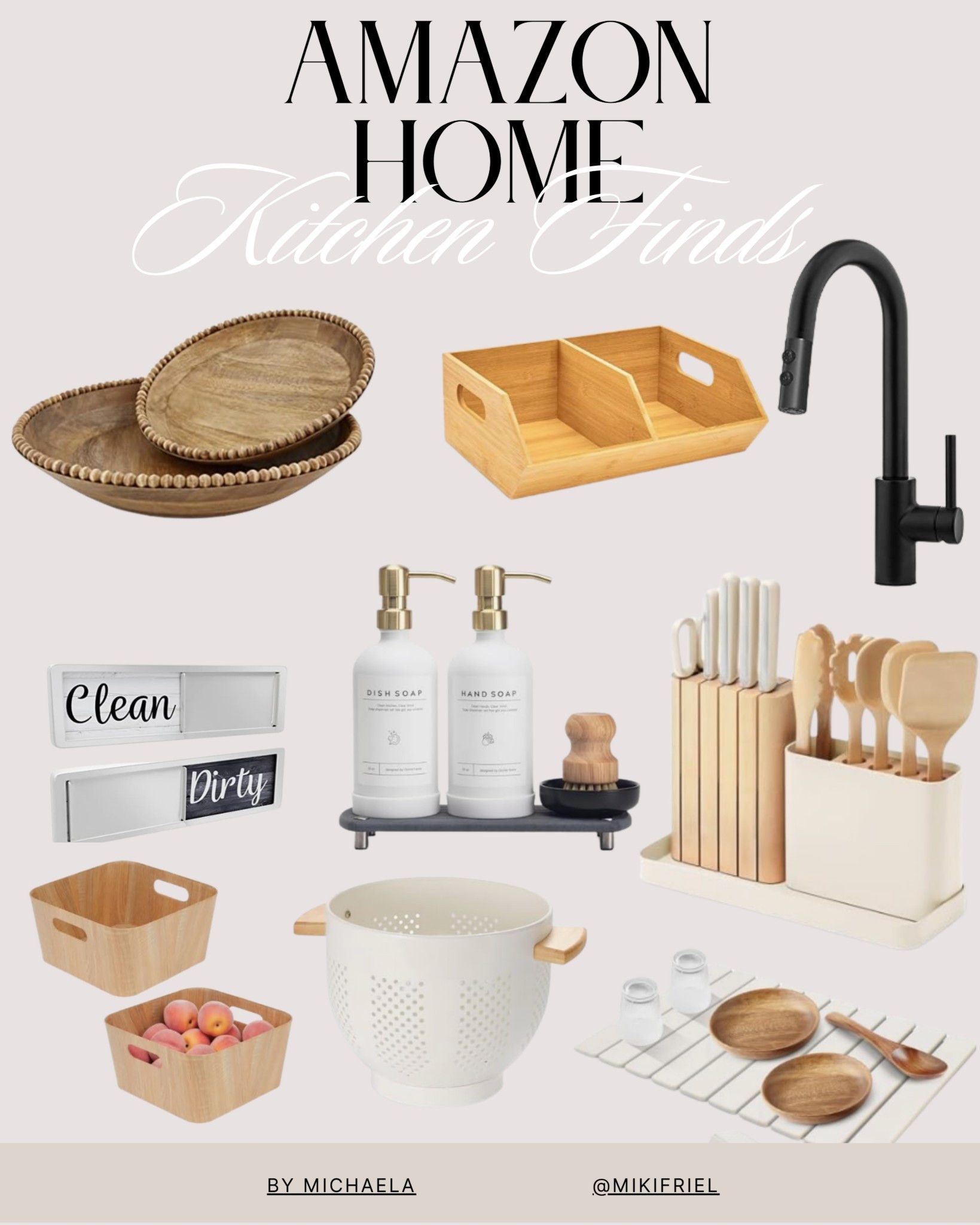 Bowl set. Kitchen finds. Amazon kitchen. Drying mats. Metal colander. Magnet clean dirty sign. Kitchen soap dispenser. Kitchen faucet. Storage bin. Pantry organization. Kitchen knife set. 

#LTKSaleAlert #LTKGiftGuide #LTKHome