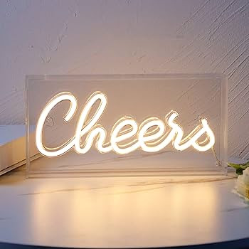 USB LED Desk Lightbox Cheers Sign 3D Neon Light up Sign for Bar,Wall Décor Party Light Accessori... | Amazon (US)