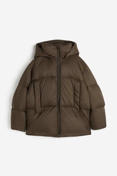 Oversized Puffer Jacket - Dunkelbraun - Ladies | H&M AT | H&M (DE, AT, CH, NL, FI)