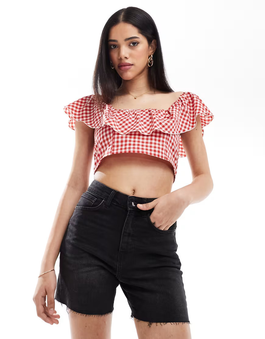 ONLY high waist denim shorts in black | ASOS (Global)