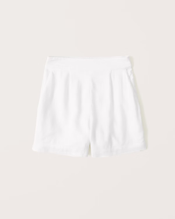 Women's Linen-Blend Pull-On Shorts | Women's | Abercrombie.com | Abercrombie & Fitch (US)