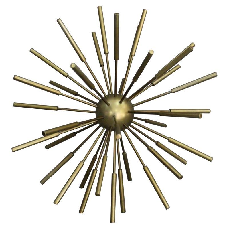 Benjara 10" Transitional Aluminum Decorative Sputnik with Pipe Ends in Brass | Cymax