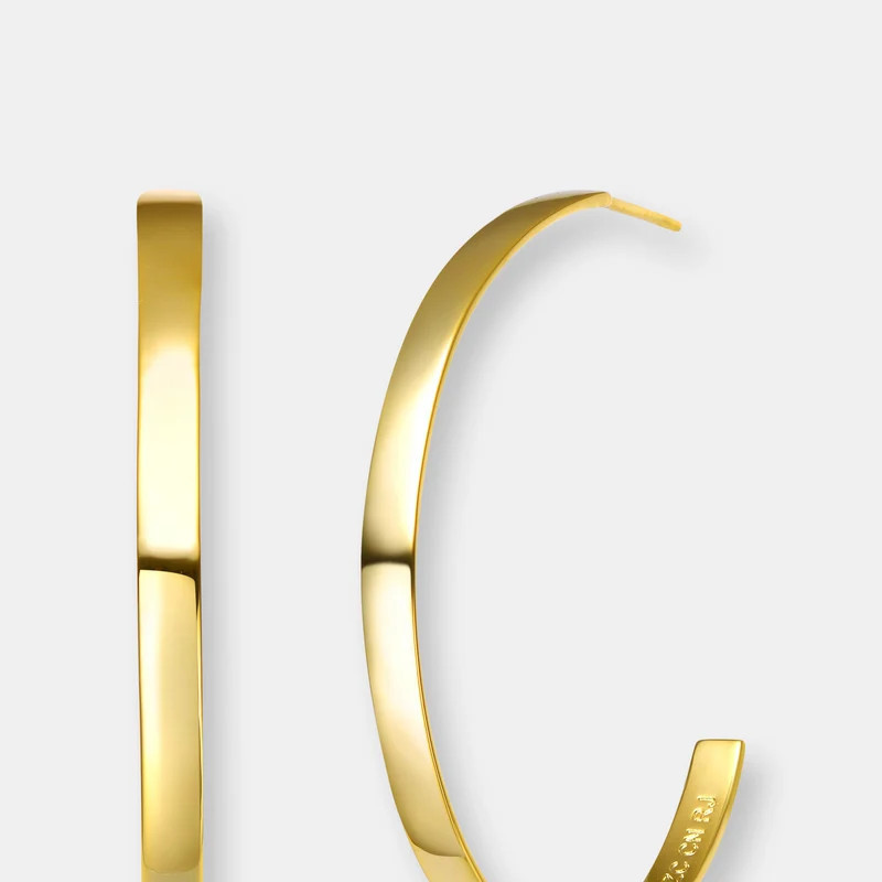 Rachel Glauber Rachel Glauber 14k Gold Plated Open Hoop - Gold - 40MM | Verishop