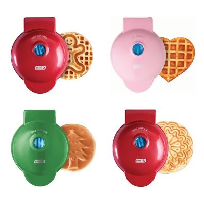 Dash Holiday Mini Maker Set of 4,, Heart, Gingerbread and Christmas Tree Mini Waffle Maker | Sam's Club