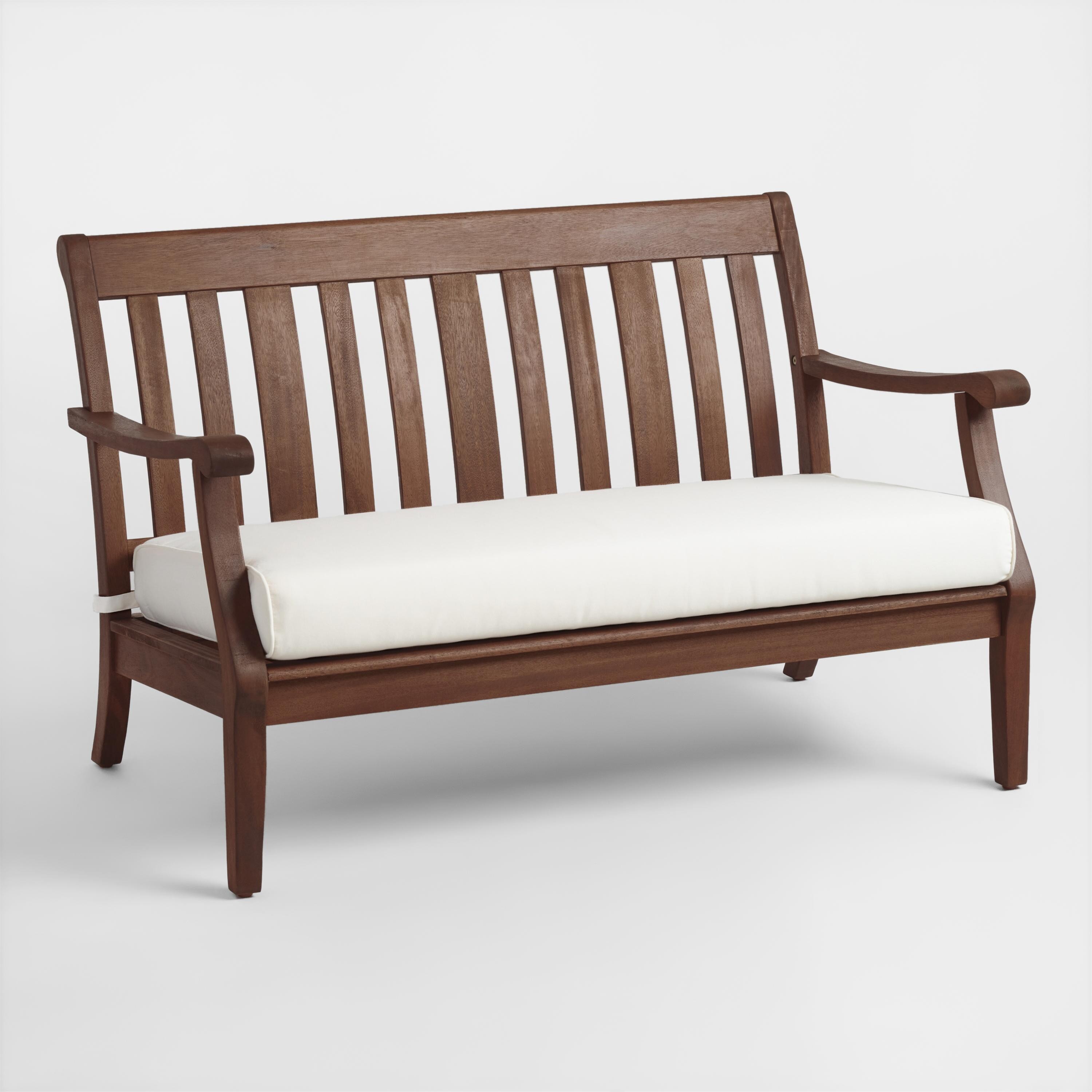 Wood St. Martin Occasional Bench with Cushion | World Market
