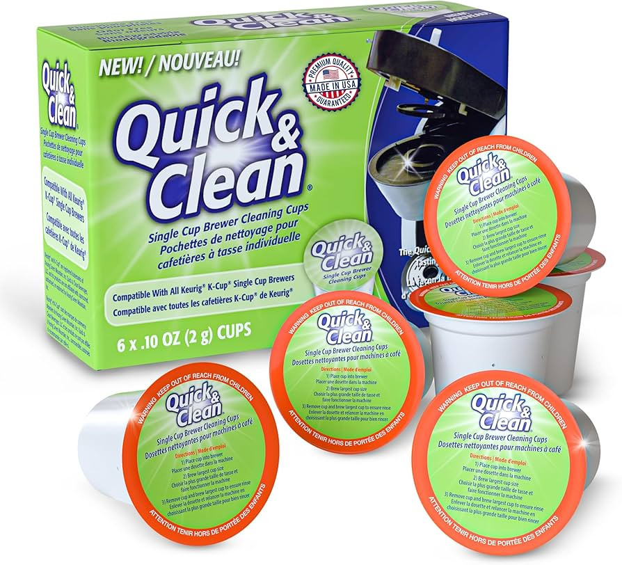 Quick & Clean [6-Pack] Keurig Cleaning Pods - K Cup Cleaner Pod For Keurig - 2.0 Coffee Machine C... | Amazon (US)