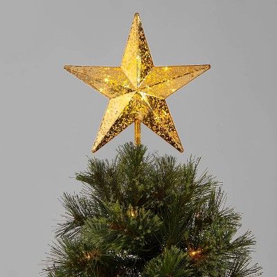 10in Lit Mercury Star Tree Topper Gold - Wondershop&#8482; | Target