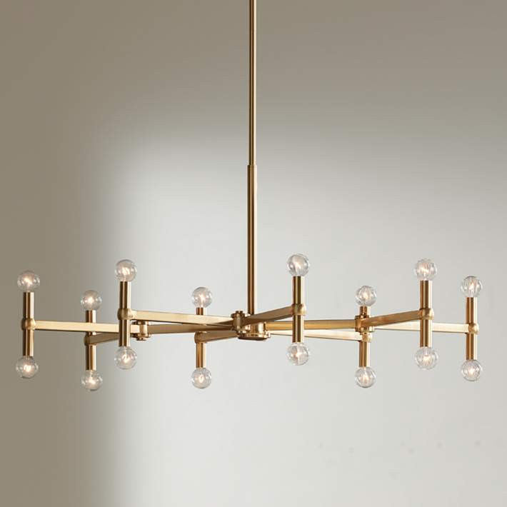 Possini Euro Marya 37" Wide Satin Brass 16-Light Modern Chandelier - #15A85 | Lamps Plus | Lamps Plus