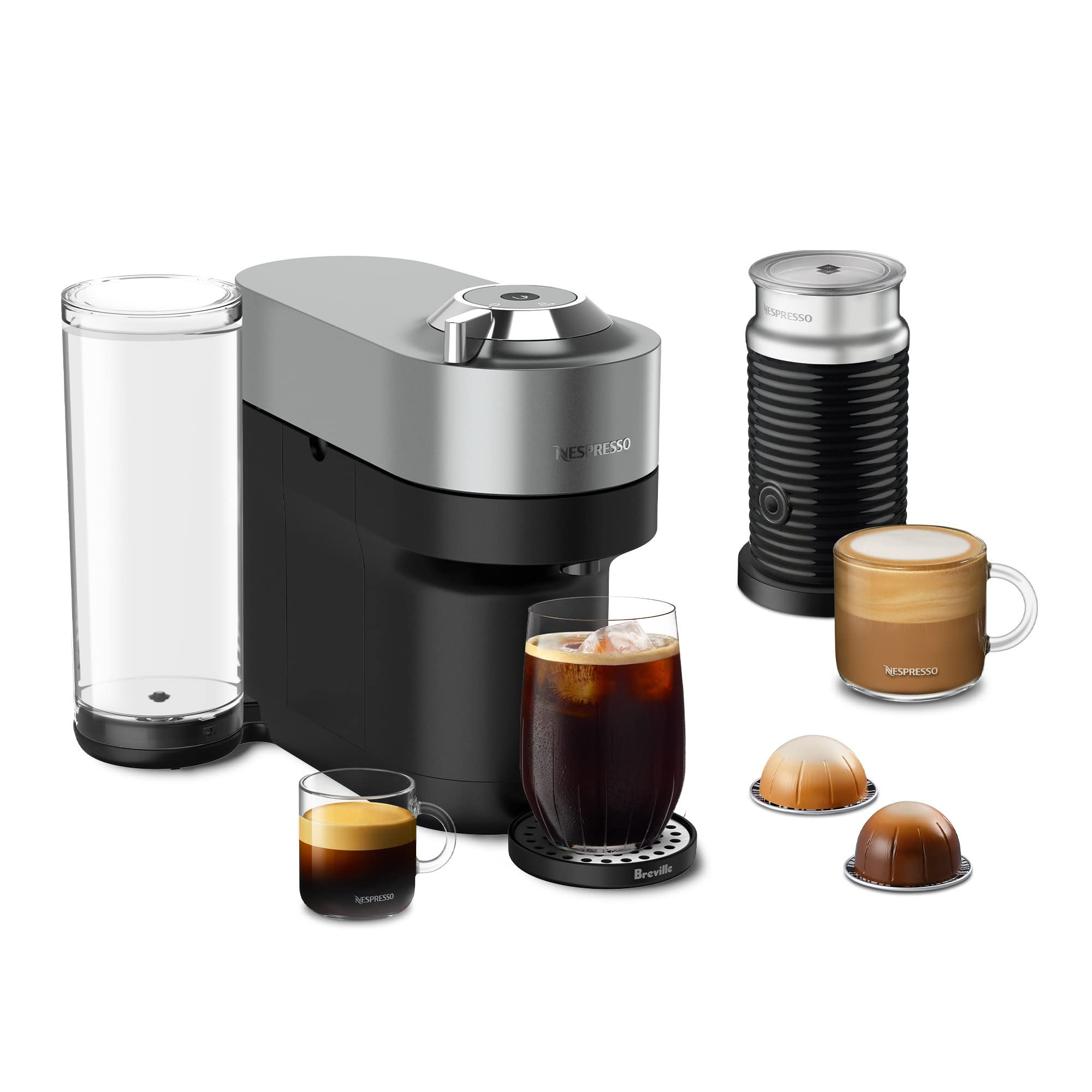 Nespresso Vertuo Pop+ Deluxe Coffee and Espresso Maker by Breville with Milk Frother, Titan | Amazon (US)