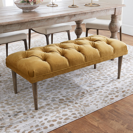 Mustard Velvet Bench | Shades of Light