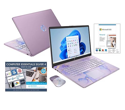 HP 17" Touch Laptop, Intel 128GB Storage w/ HP Mouse, 1YR ADP & MS365 - QVC.com | QVC