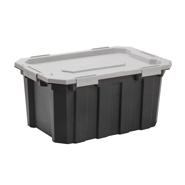 Kobalt X-large 24-Gallons (96-Quart) Grey Weatherproof Heavy Duty Tote with Latching Lid | Lowe's