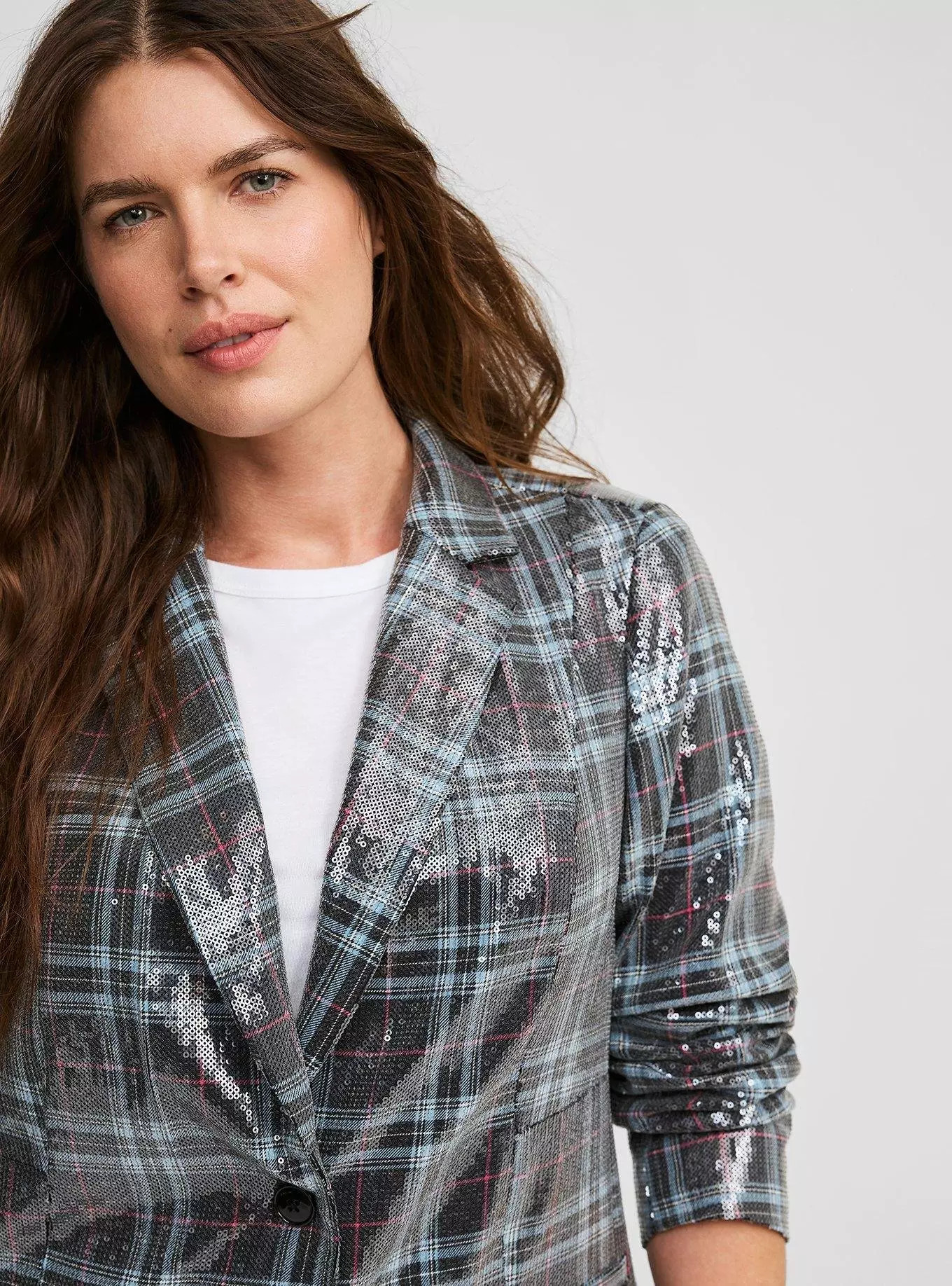 Sequin Button Front Blazer | Torrid (US & Canada)