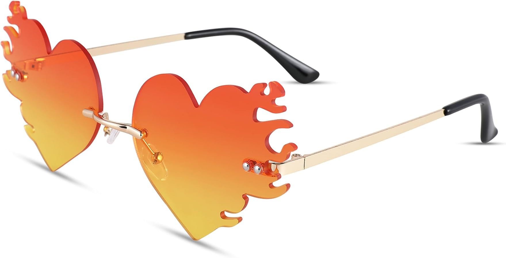 Fire Flame Sunglasses for Women - Heart Shaped Rave Prom Sun Glasses Women - Halloween Festival S... | Amazon (US)