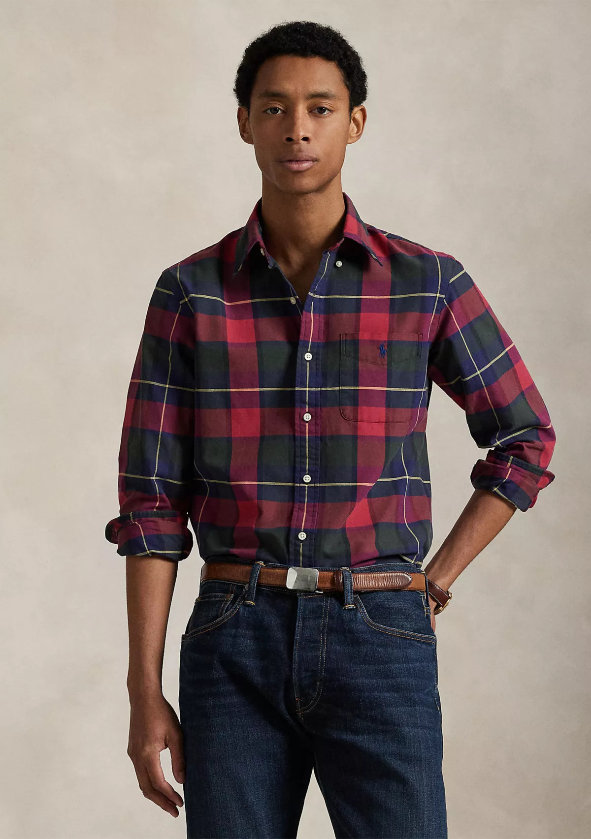Classic Fit Plaid Oxford Shirt | Belk