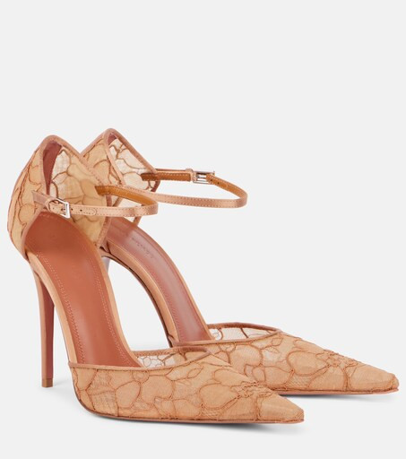 Barbara 105 satin-trimmed lace pumps | Mytheresa (US/CA)