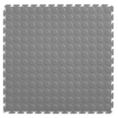 Perfection Floor Tile  Light Gray 20-1/2-in x 20-1/2-in Raised Coin PVC Garage Floor (23.25-sq f... | Lowe's