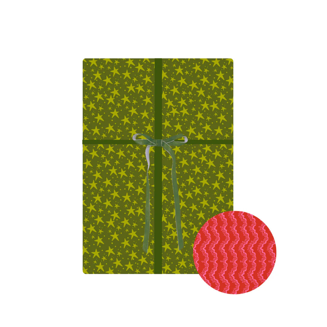 Bright Stars Reversible Gift Wrap | Over The Moon
