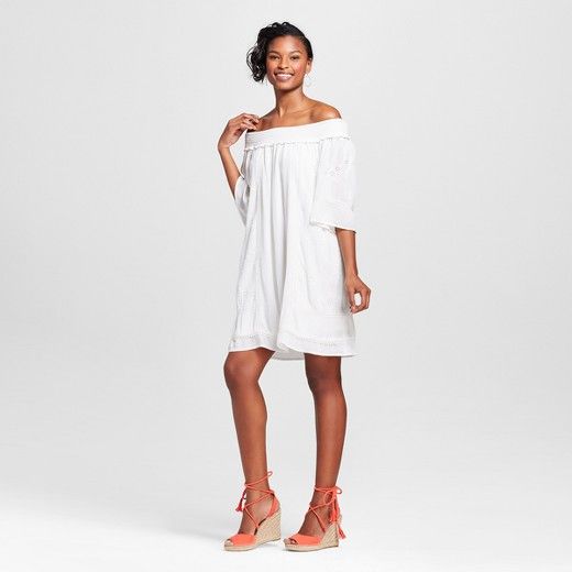 Women's Off the Shoulder Eyelet Dress - Knox Rose™ | Target