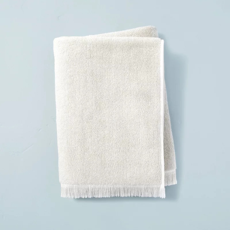 Microstripe Terry Cotton Bath Linens Taupe - Hearth & Hand™ with Magnolia | Target
