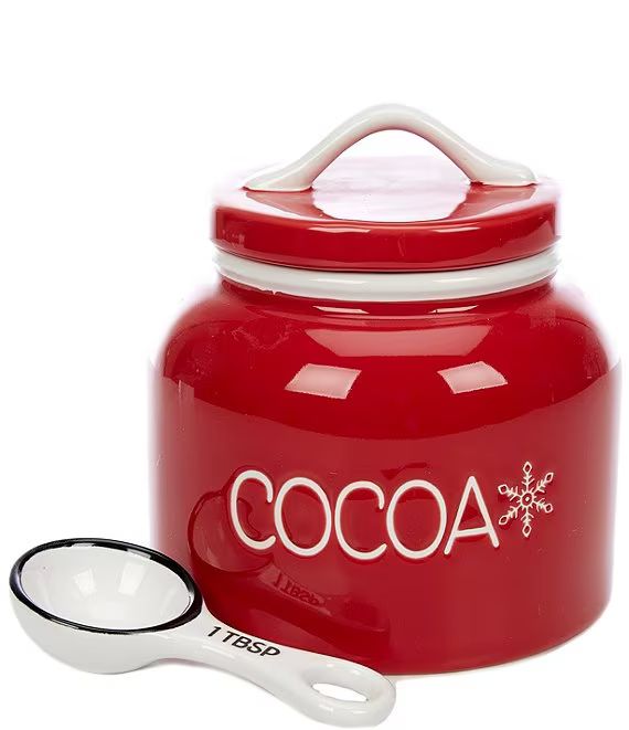 Holiday Glazed Cocoa Canister with Spoon | Dillards
