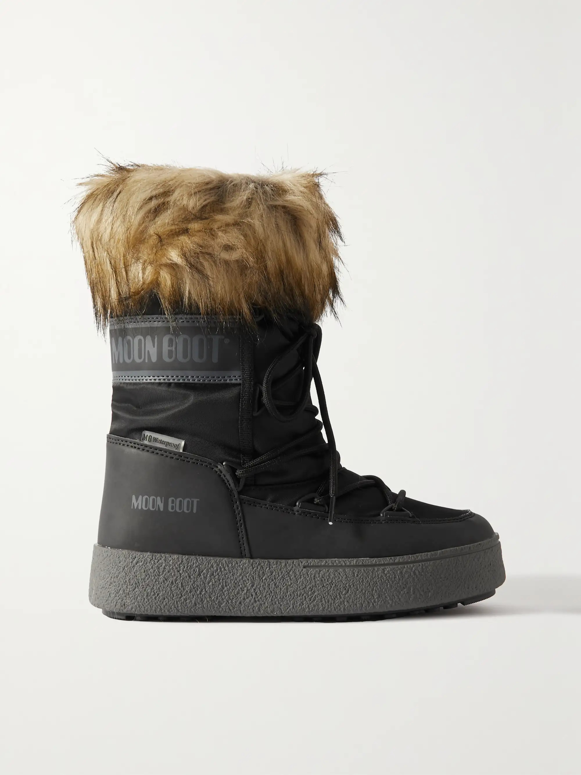 LTrack Monaco faux fur-trimmed shell and faux-leather snow boots | NET-A-PORTER (UK & EU)