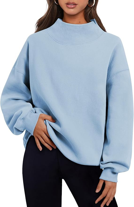 Trendy Queen Womens Oversized Sweatshirts Turtleneck Pullover Long Sleeve Hoodies Tops Fall Outfi... | Amazon (US)