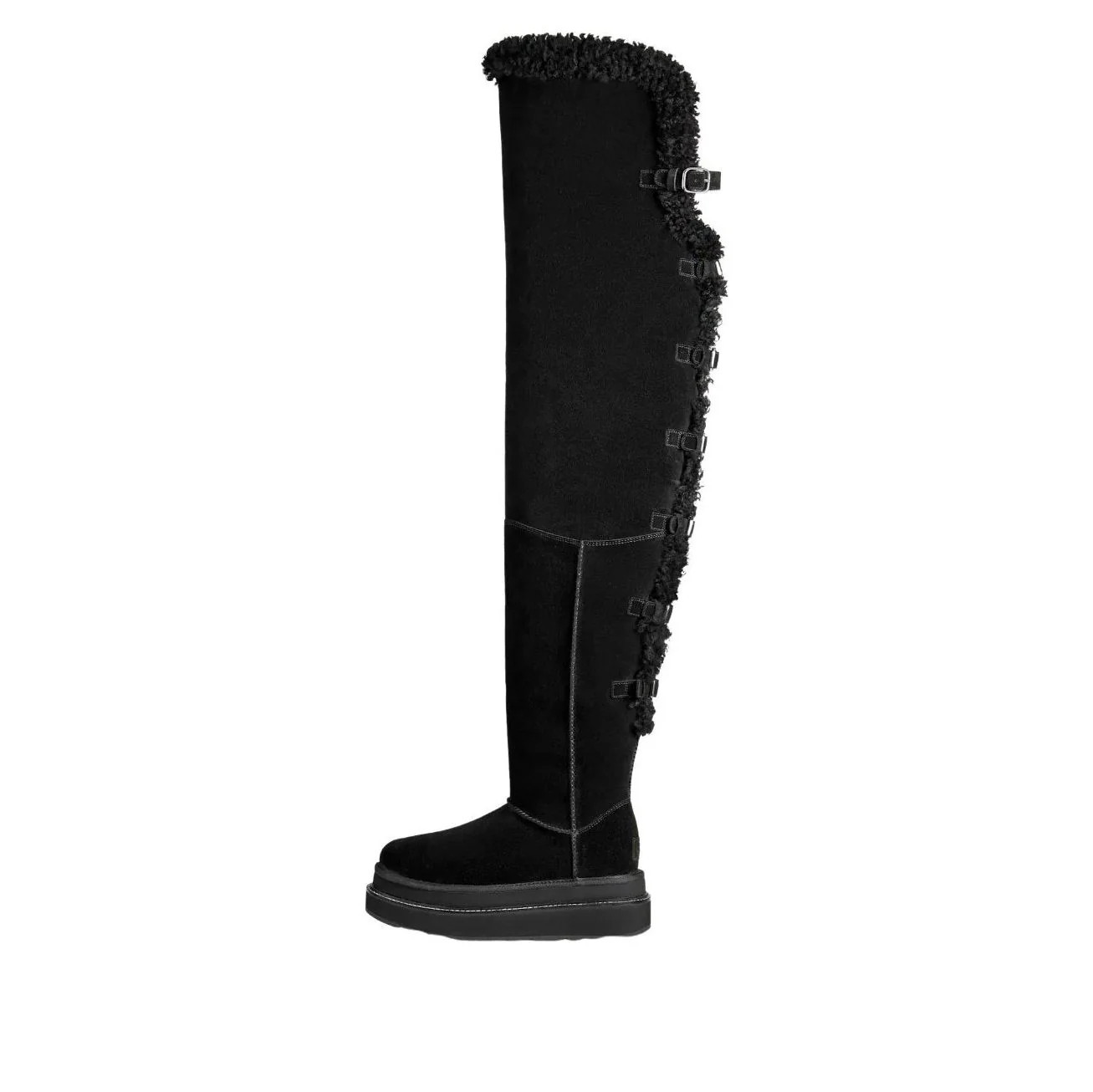 (WMNS) UGG x sacai Thigh High Boot 'Black' 1175215-BLK | KICKS CREW