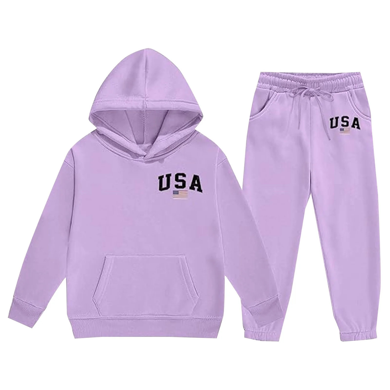 YunPes 4th of July Boys Sweatshirt Suits USA Flag Print Hoodies & Elastic Waist Harems Pants Inde... | Walmart (US)