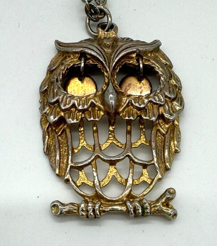 Vintage 1970s Owls 2 Necklaces - Silver Tone/Turquoise - 24 In - | eBay US