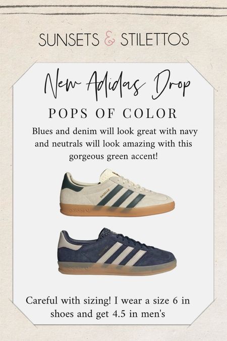New Adidas drop! These colors are amazing and can go with so many outfits! Be careful with sizing here these are men’s sizes. I wear a size 6 in shoes and get a 4.5 in men’s. 

#LTKFestival #LTKGiftGuide #LTKShoeCrush