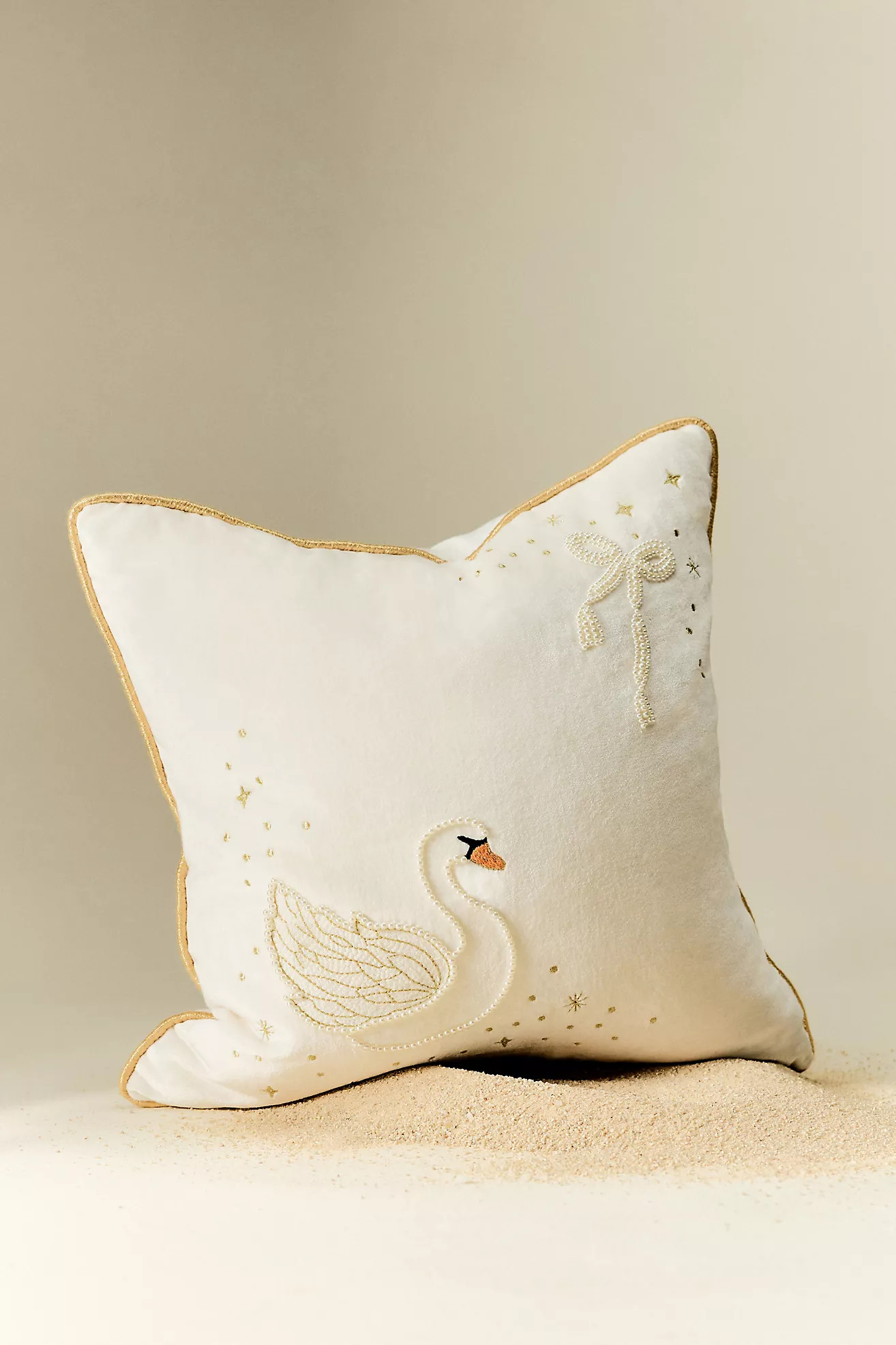 Coretta Mini Beaded Velvet Pillow | Anthropologie (US)