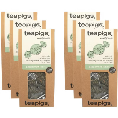 Teapigs Minty Cool Peppermint Leaves Tea - Case of 6 - 15 temples | Target