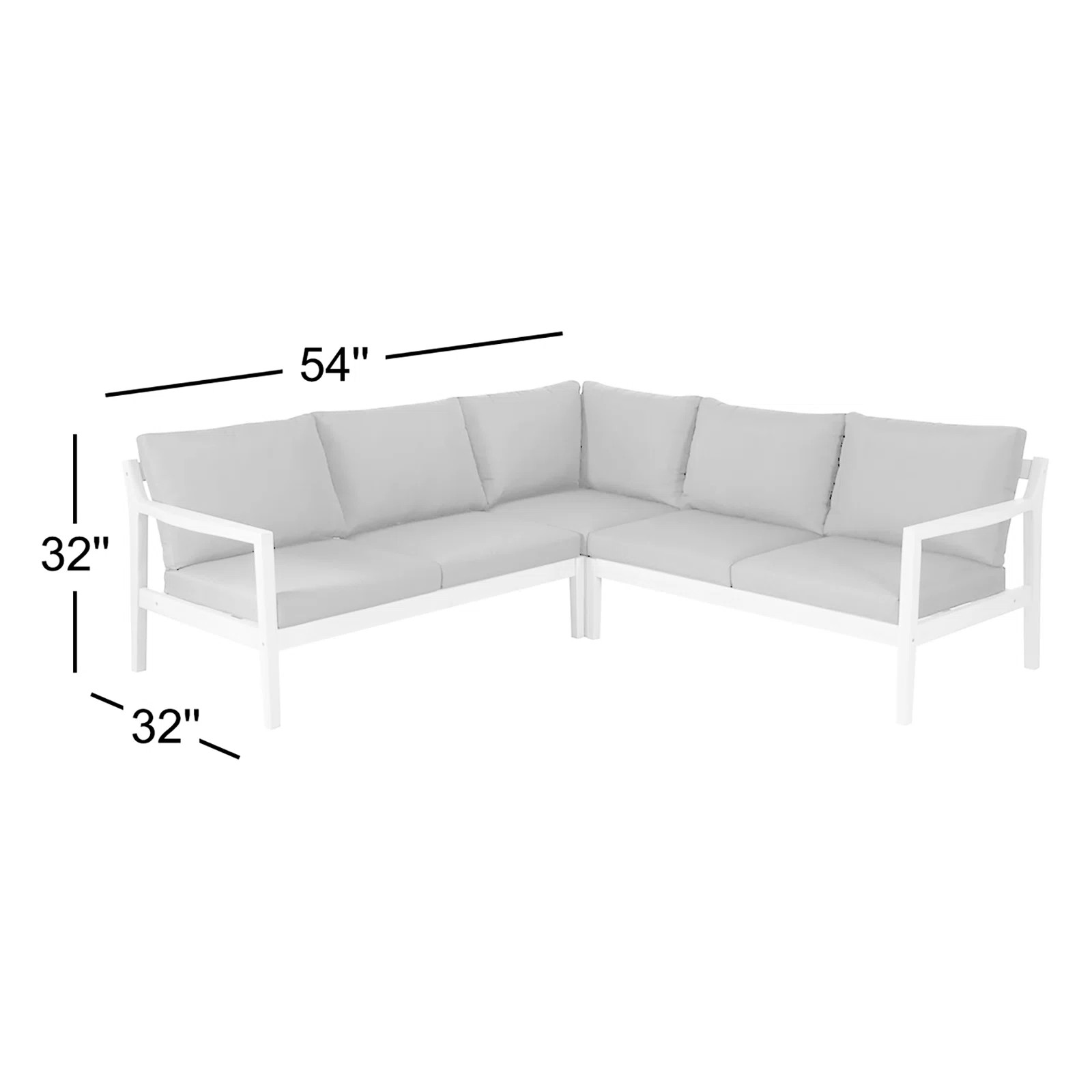 Amina Solid Acacia Wood L-Shaped Outdoor Sectional (3-Piece Set) | Birch Lane