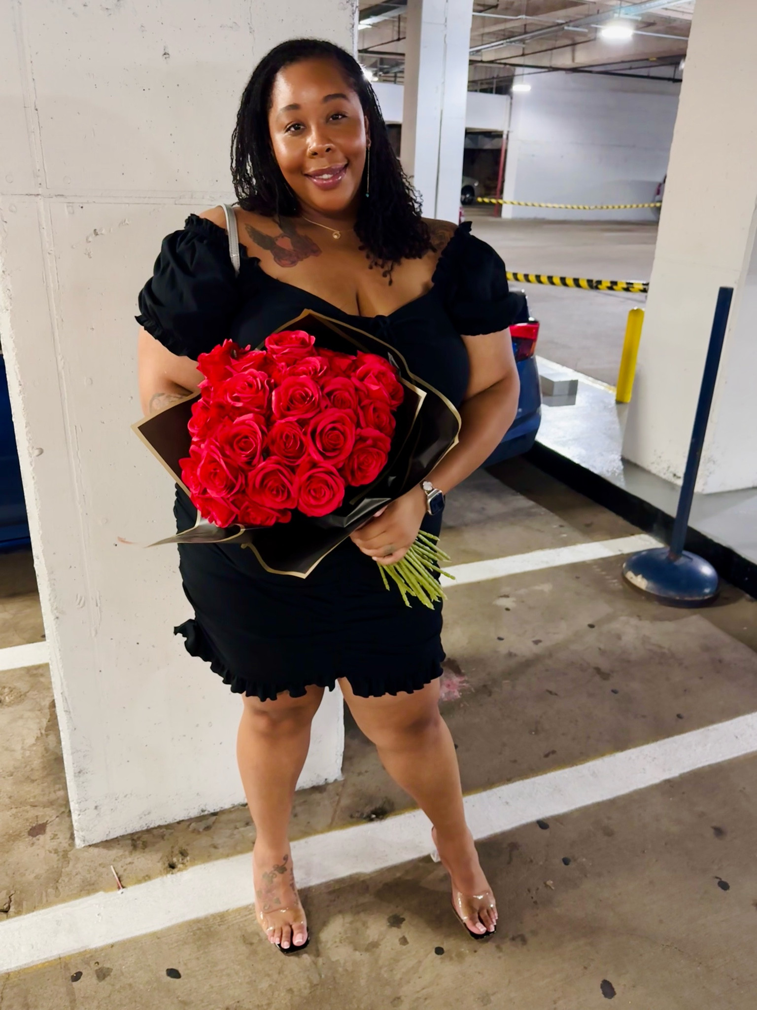 Chic and simple with this Shein black dress, paired with Amazon heels and purse. Finished the look with a homemade bouquet using Amazon flowers. Shop the look! 🖤💐 #LTKFinds #OOTD #AmazonFashion

#LTKStyleTip #LTKFindsUnder50 #LTKPlusSize