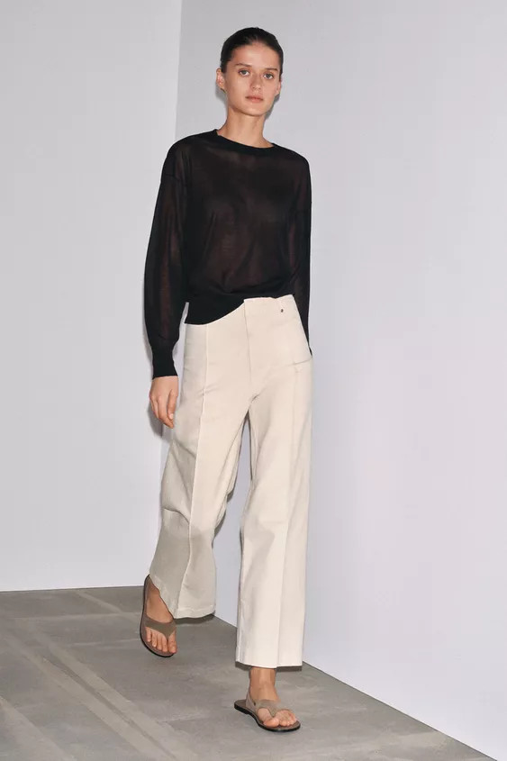 ZW COLLECTION WIDE-LEG HIGH-WAIST JEANS | Zara UK